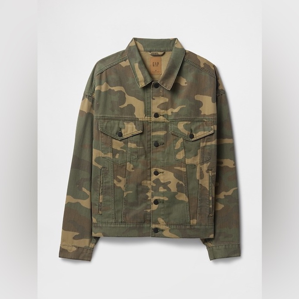 GAP Camo Icon Denim Jacket - Picture 1 of 5